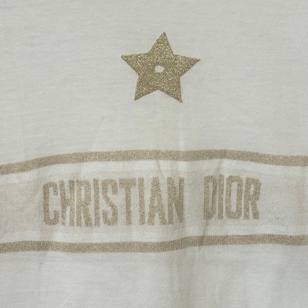 christian dior Tシャツ ロゴ スター 星 Tシャツ ゴールド