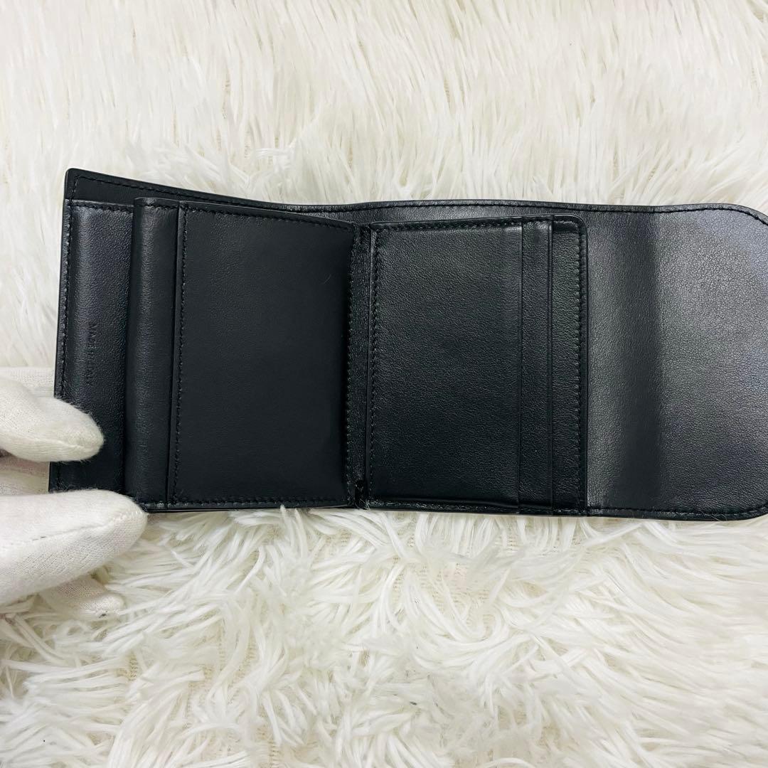極美✨セリーヌ 三つ折り財布 トリオンフ レザー ブラック ゴールド