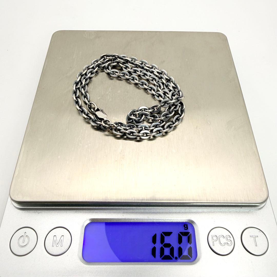 ●【美品】SILVER925 アズキチェーン 3.8mm幅 45cm