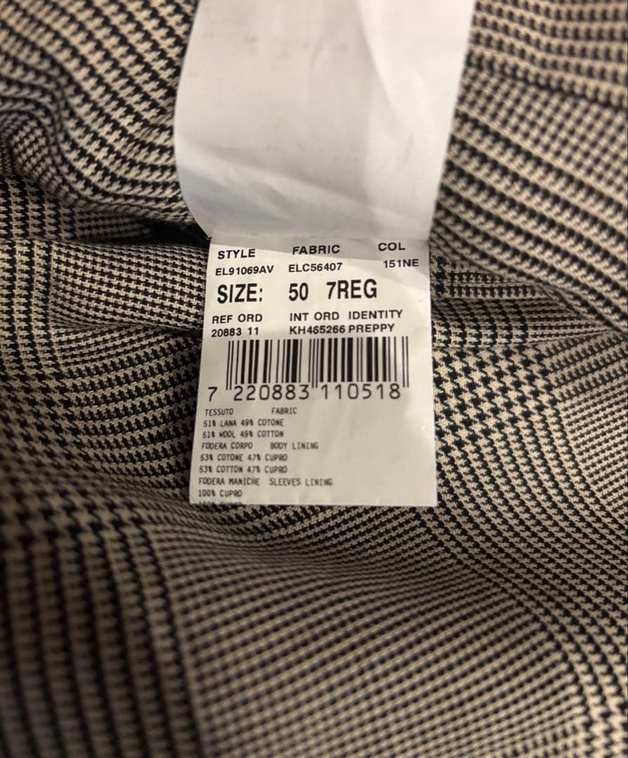 LARDINI グレンチェック3Bジャケット　セットアップ