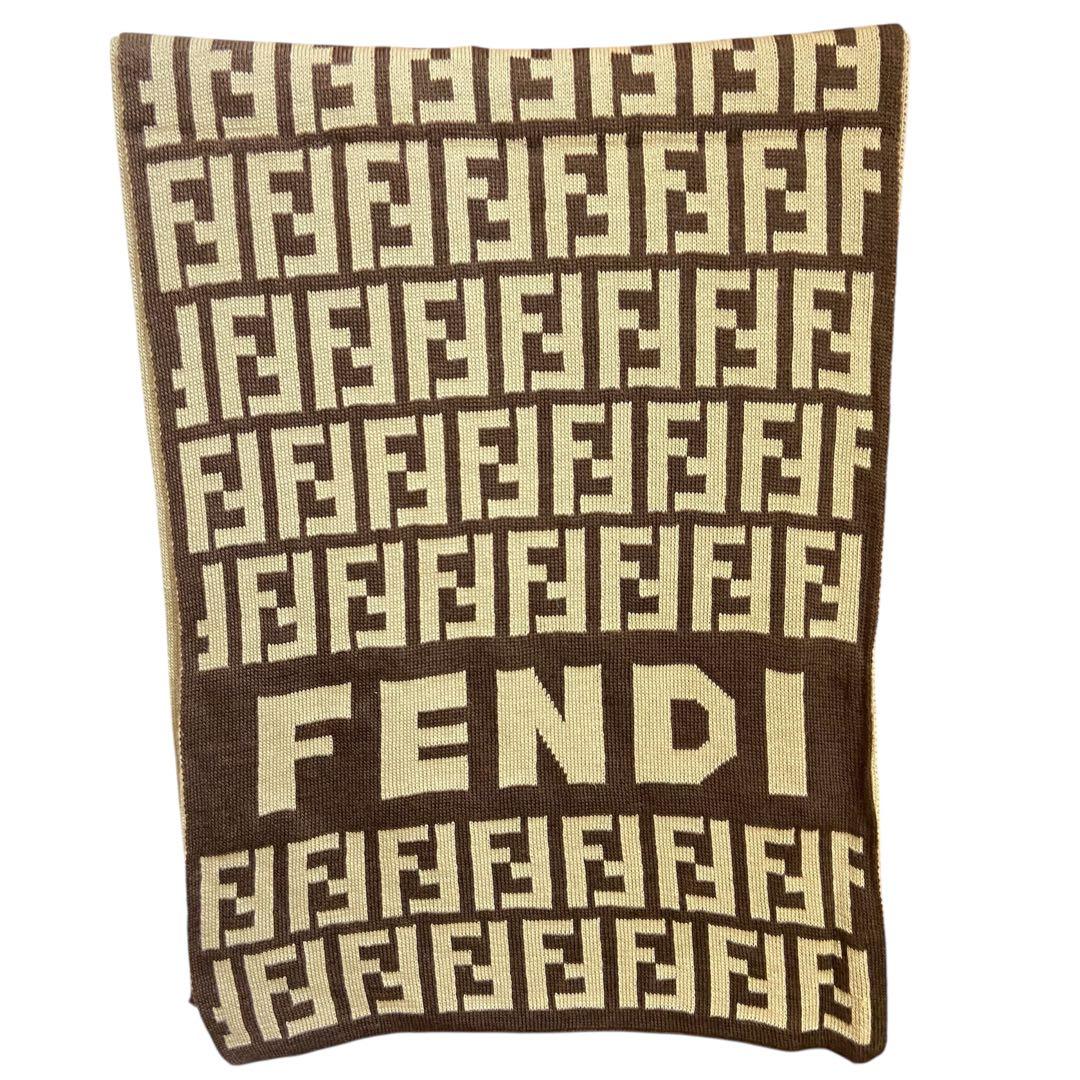 ✨ヴィンテージ美品✨FENDI ストール　ズッカ柄　ブラウン