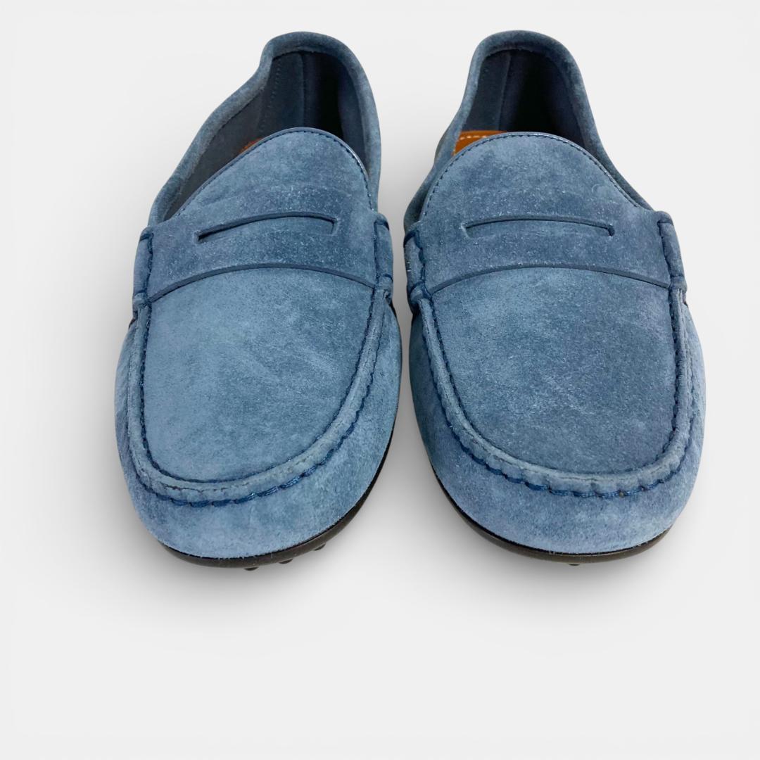 未使用 GUCCI グッチ ドライビングシューズ スエード ライトブルー