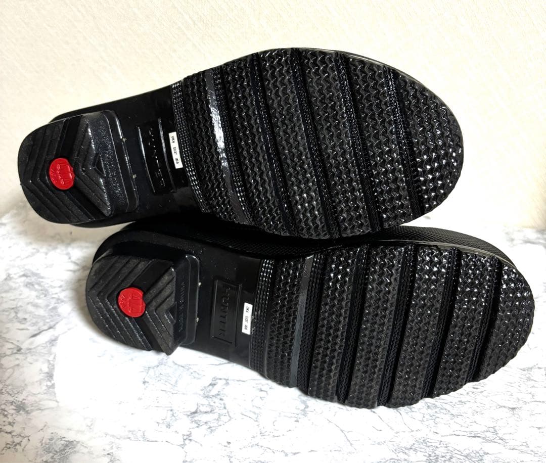 ハンター レインブーツ サイドゴア エナメル 黒 23cm チェルシー 長靴