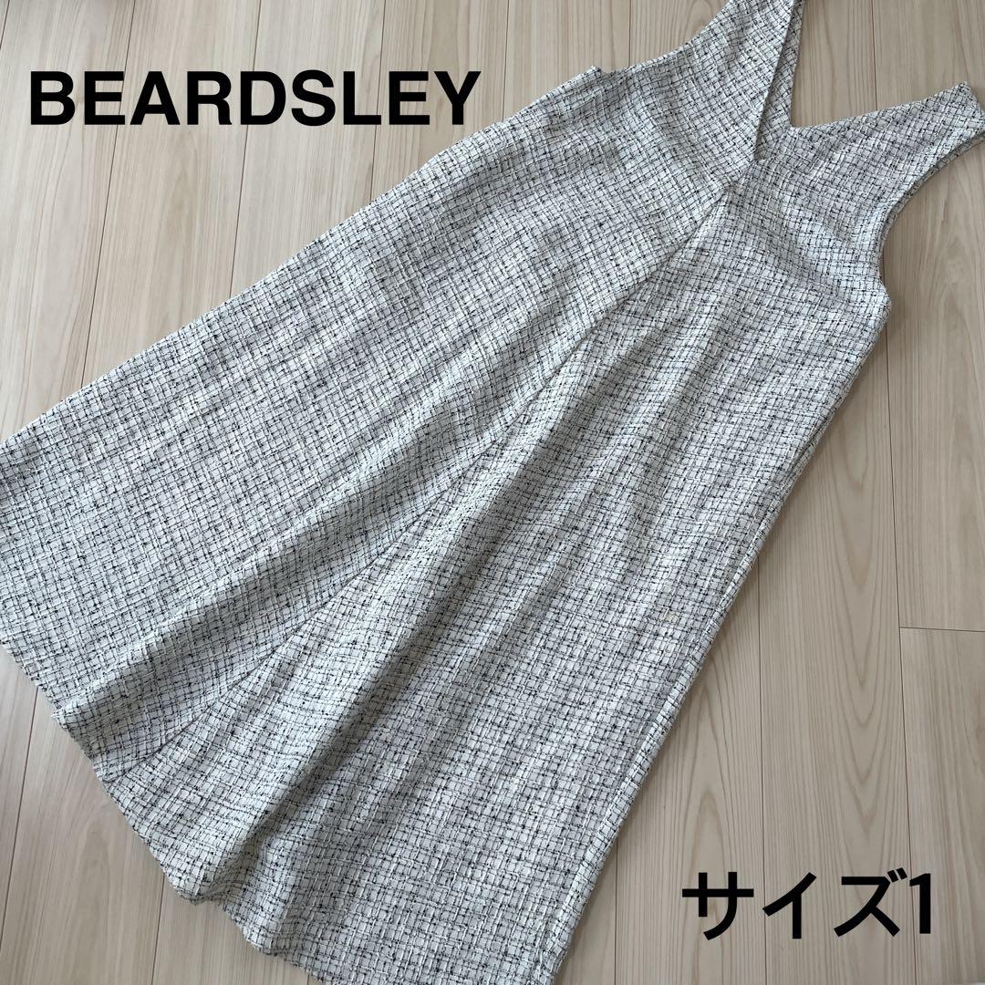 美品！！＊ビアズリー：サイズ1：白色のチェック柄のジャンバースカート＊