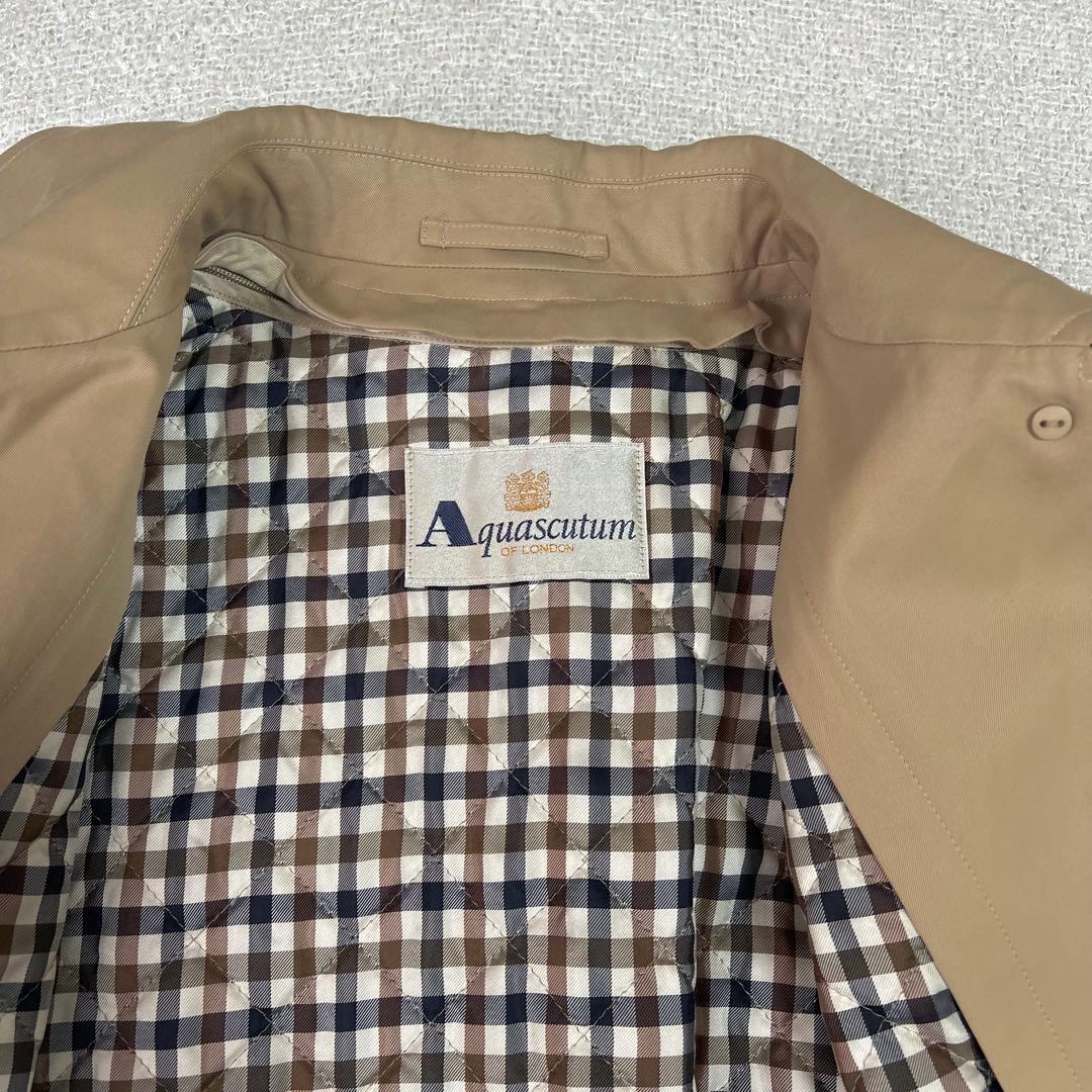 Aquascutum ステンカラーコート 中綿ライナー付 9号 ベルト欠品