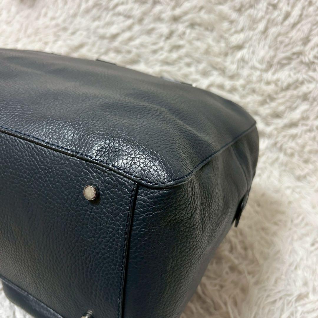 極美品✨dunhill ダンヒル ボストンバッグ トート シボ革 ネイビー