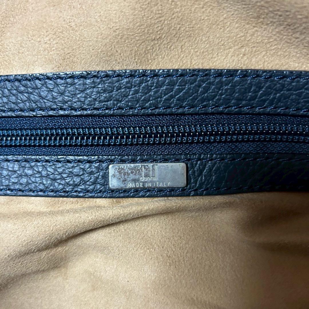 極美品✨dunhill ダンヒル ボストンバッグ トート シボ革 ネイビー