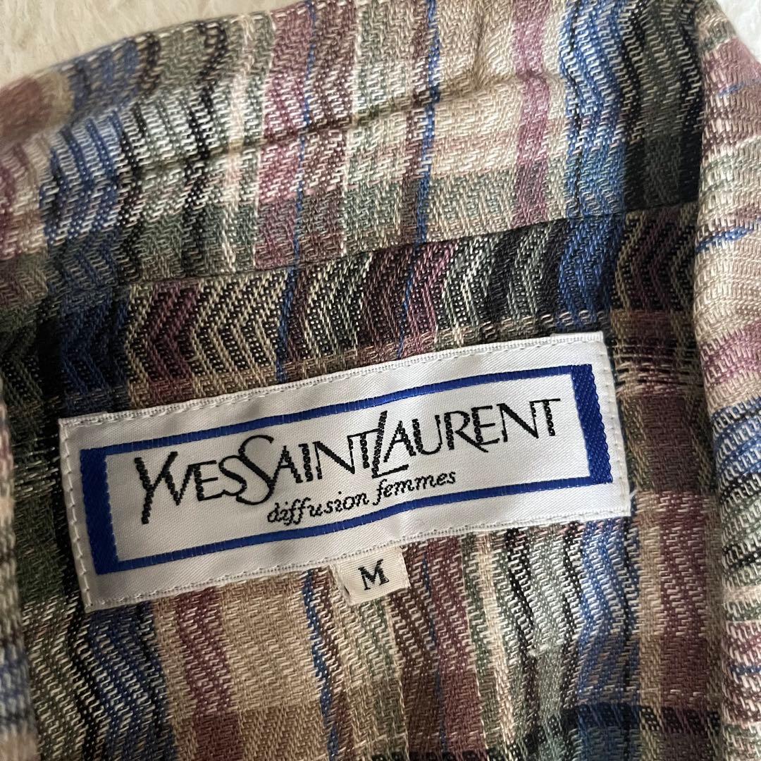 Yves Saint Laurent チェック柄 テーラードジャケット