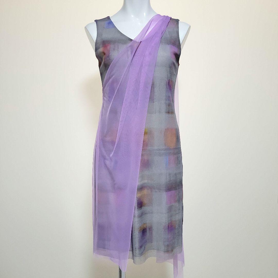 VIVIENNE TAM チュール レイヤード インクプリント ドレス ０