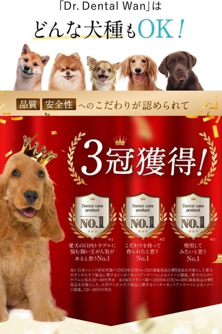 【新品未使用】 ドクター デンタルワン 2個セット 犬 歯磨き 人気 ビーフ味