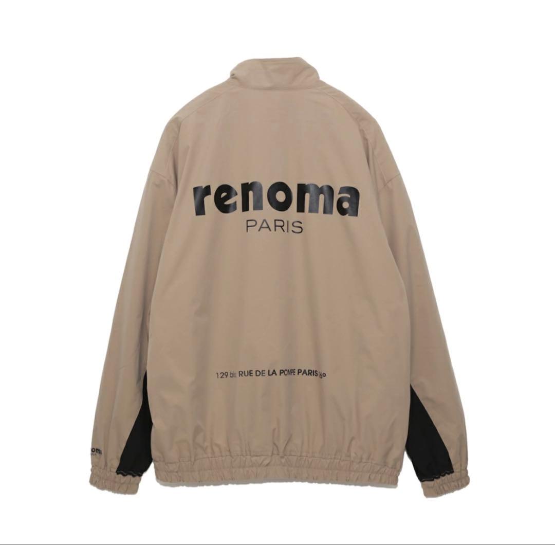 renoma PARIS ビッグロゴ ナイロンジャケット ベージュ ゴルフウェア