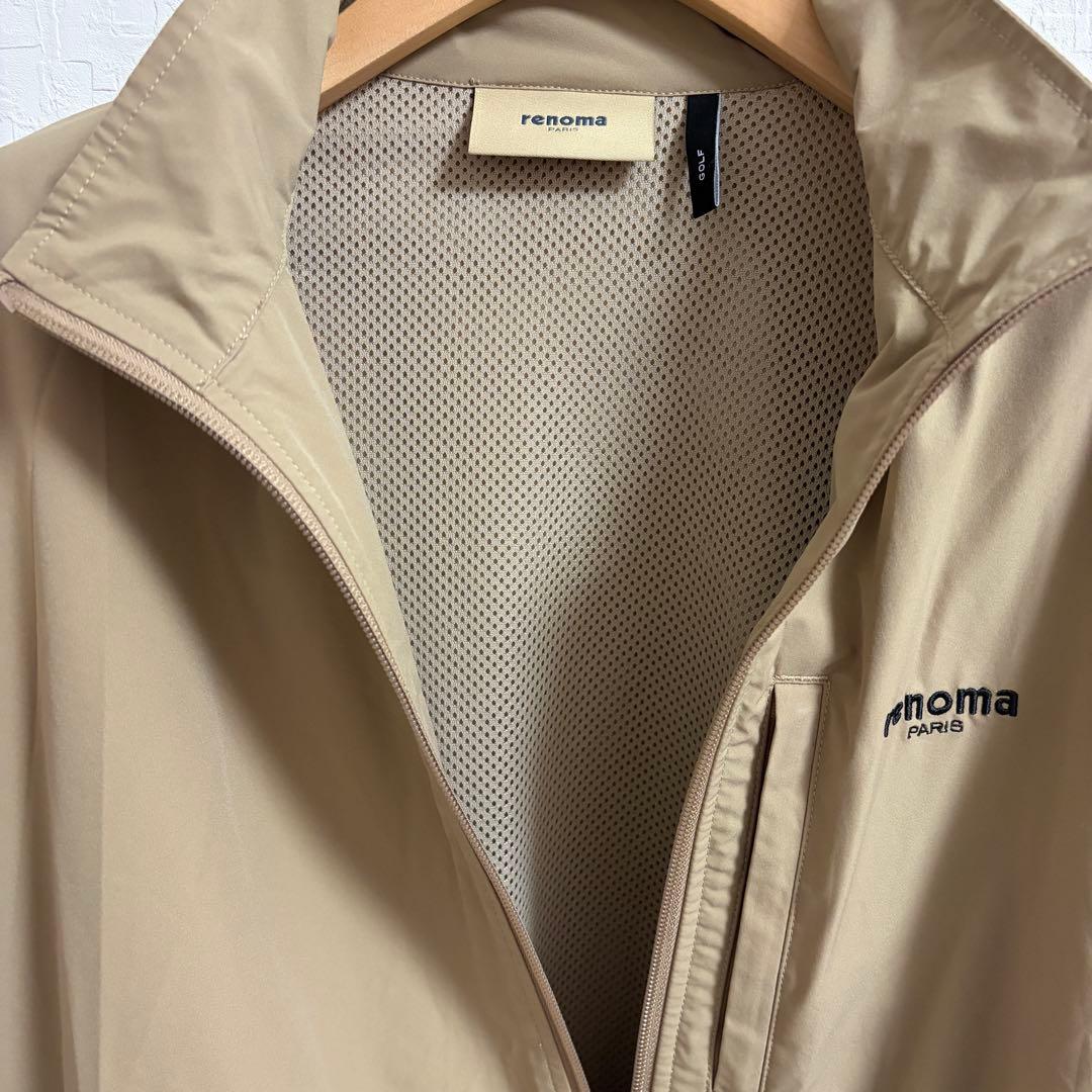 renoma PARIS ビッグロゴ ナイロンジャケット ベージュ ゴルフウェア