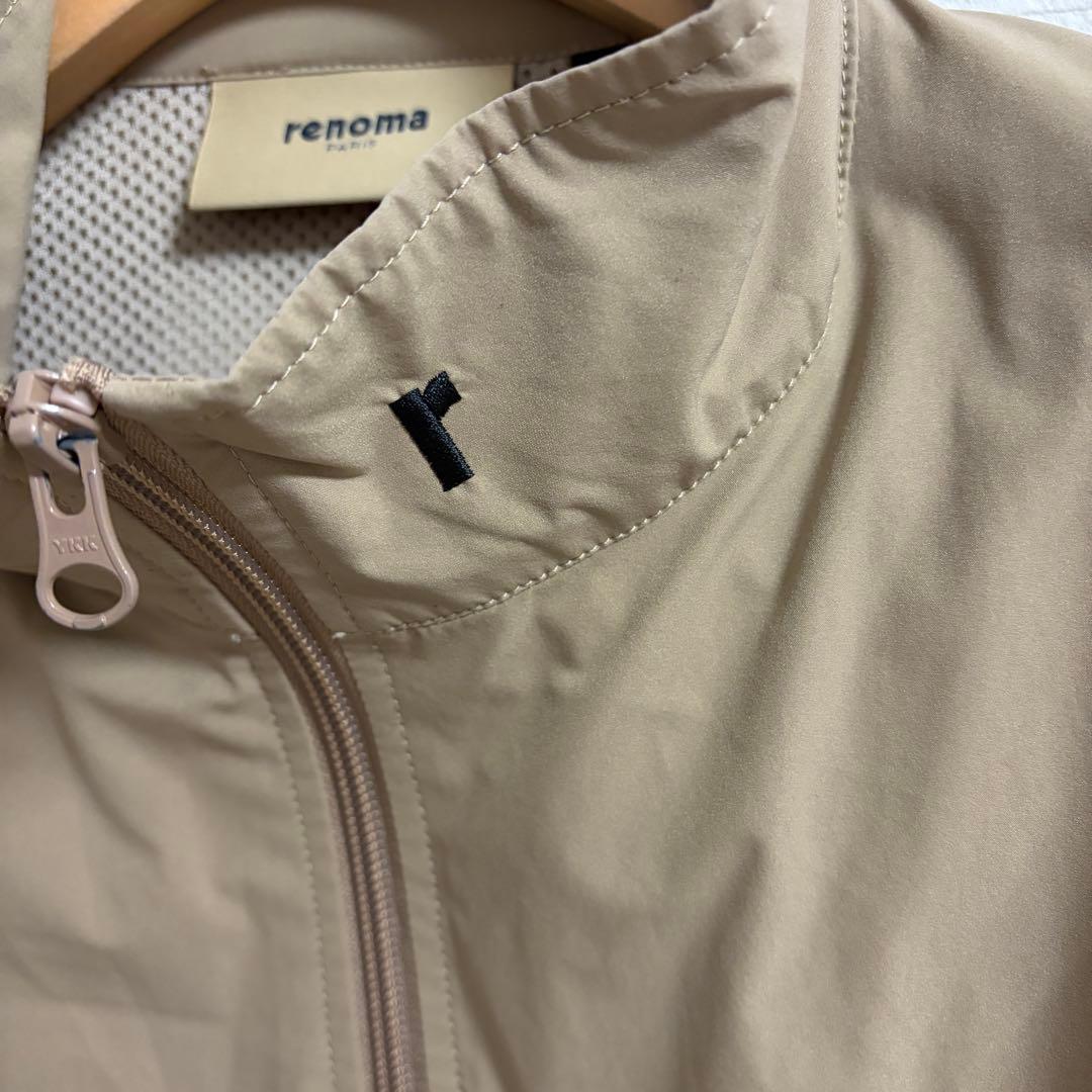 renoma PARIS ビッグロゴ ナイロンジャケット ベージュ ゴルフウェア