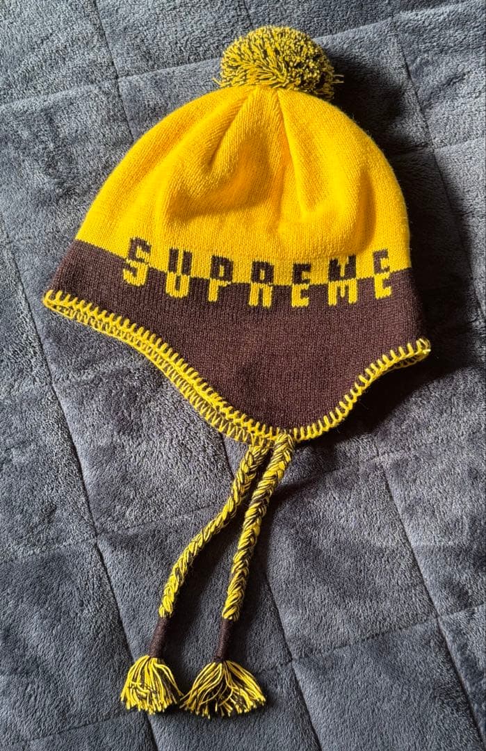 帽子 19aw supreme Split Logo Earflap Beanie