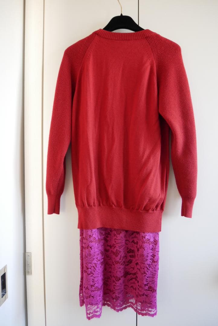 sacai luck ドッキングワンピース　セーター＋レーススカート