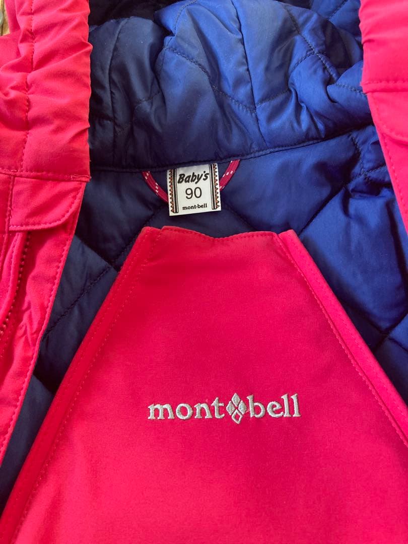 mont-bell フード付きジャンプスーツ ピンク スキーウェア
