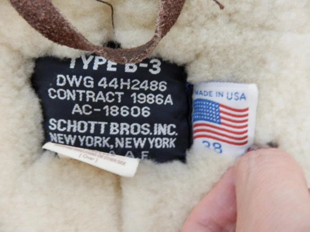M1562 Schott ショット B-3 ムートンフライトジャケット 38