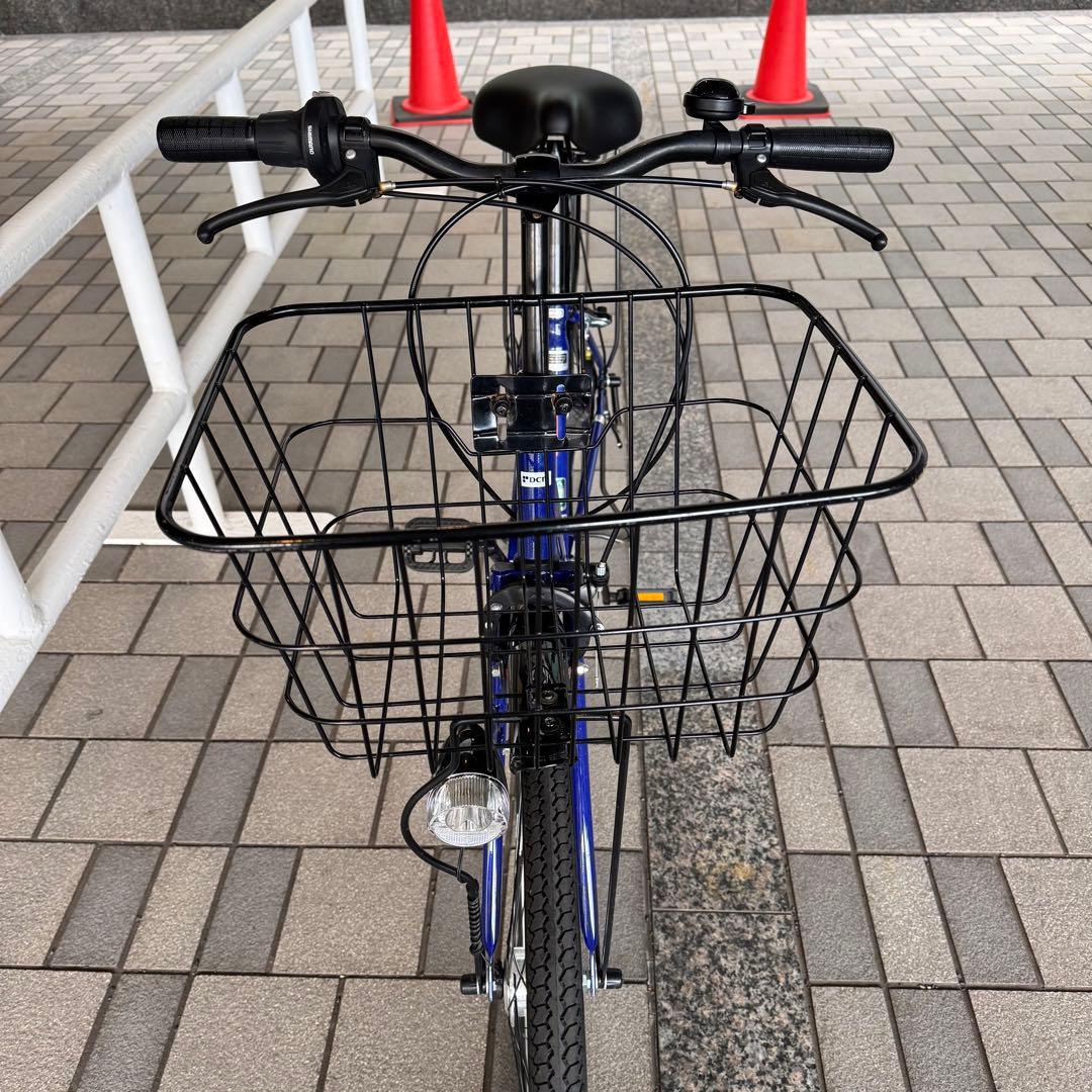 本日13時まで！27インチ シティサイクル 青 6段階ギア 自動照明 北九州市