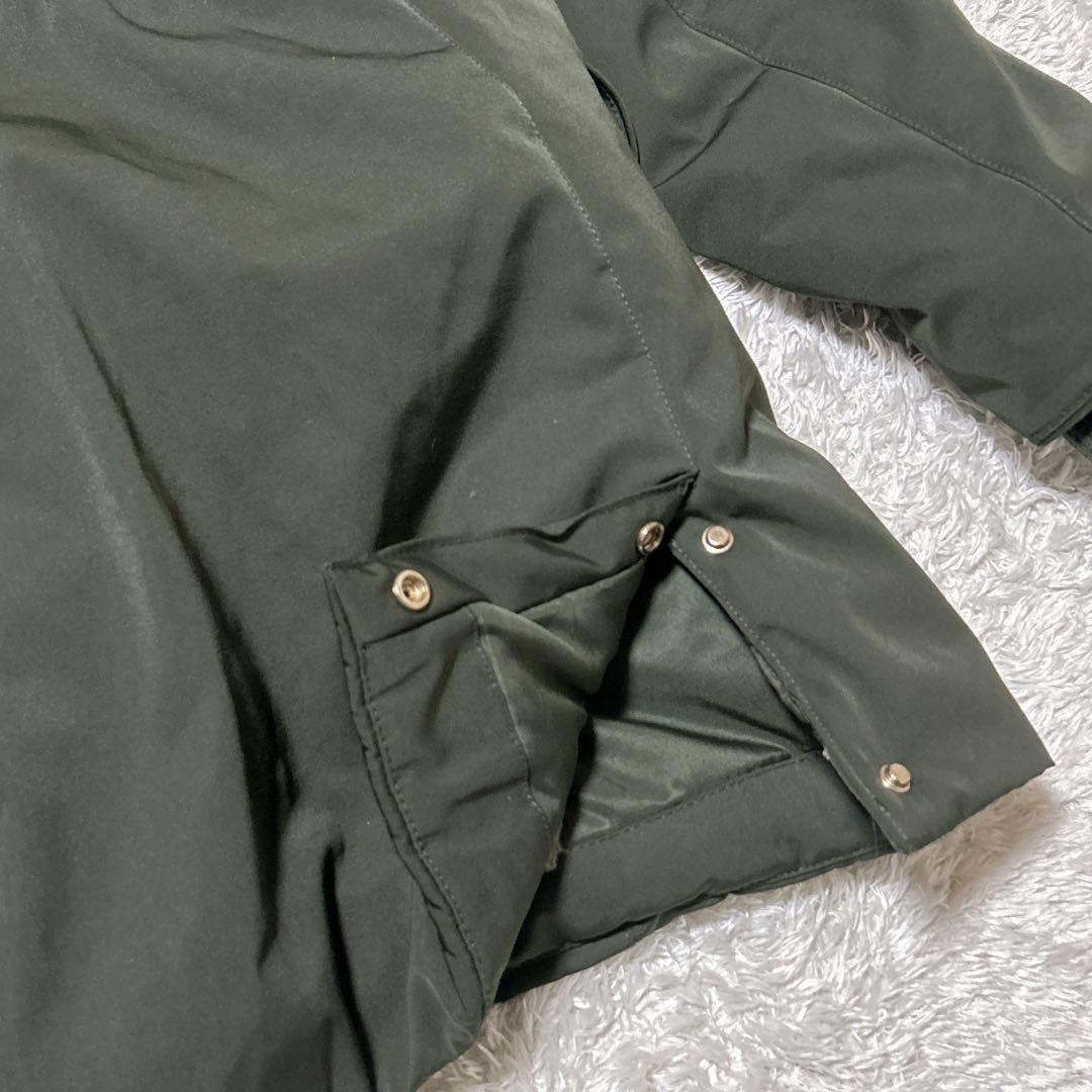 【ザラ】ZARA ダークグリーン フード付きモッズコート L