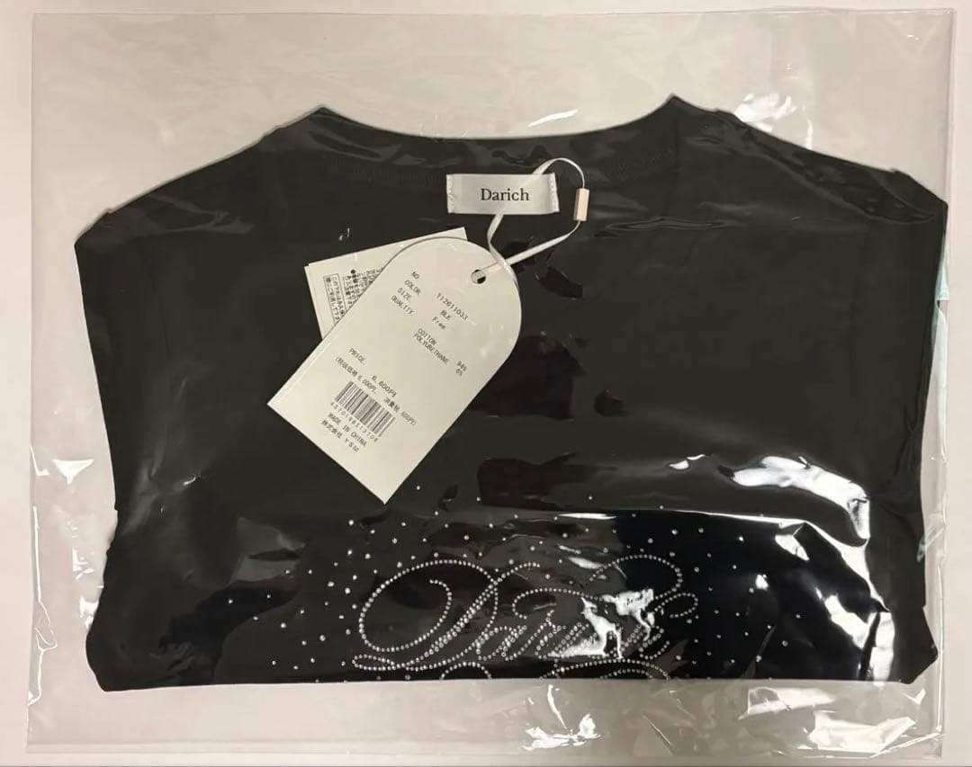 Darich ロゴビジューエンジェルモチーフTシャツ
