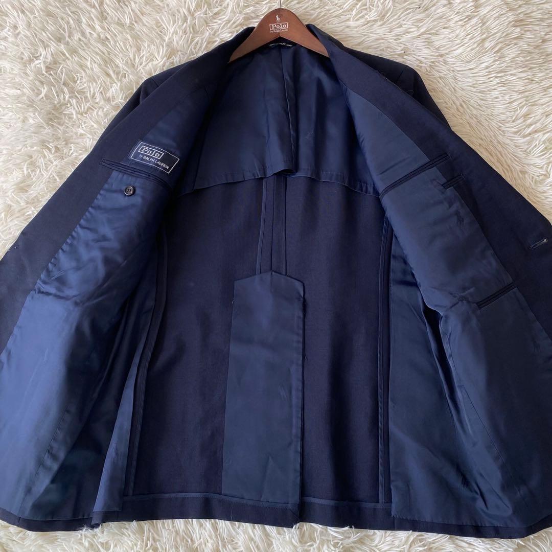 【美品✨】ポロバイラルフローレン 紺ブレ 背抜き 金ボタン L
