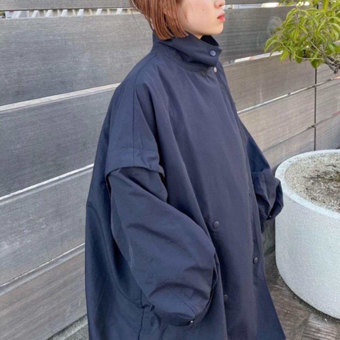 ◼︎かこ◼︎美品◼︎KBF / ステンカラーBIGポンチョ ネイビー
