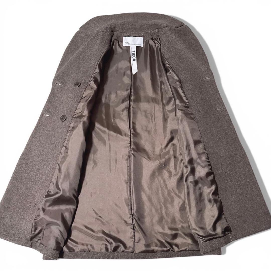 極美品✨️23AW　定価6.8万　ティッカ　ラムウール　テントコート　モカ