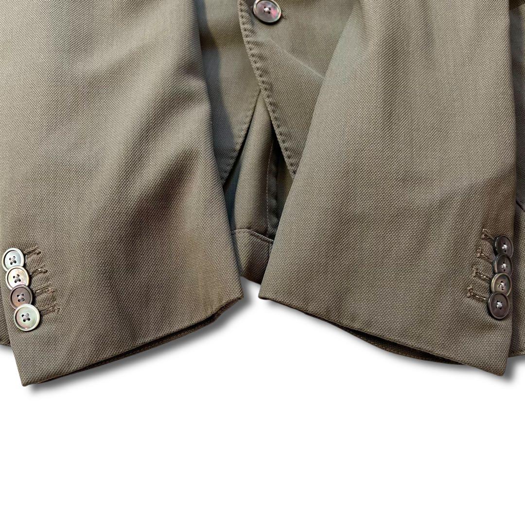 極美品 HUGO BOSS スーパー 110s ウール ブレザー 54 オリーブ