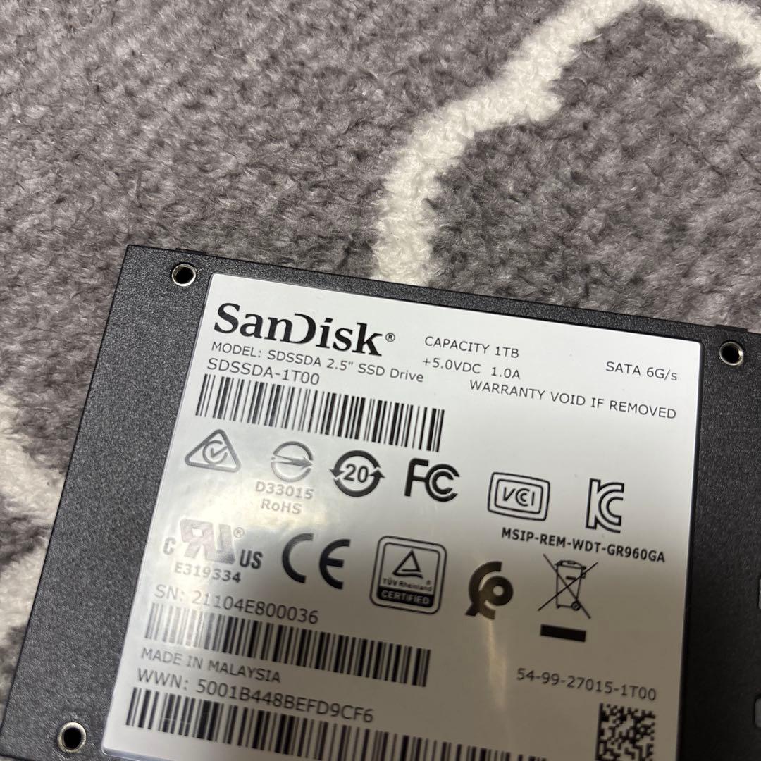 SanDisk SSD PLUS 1TB 2.5インチ