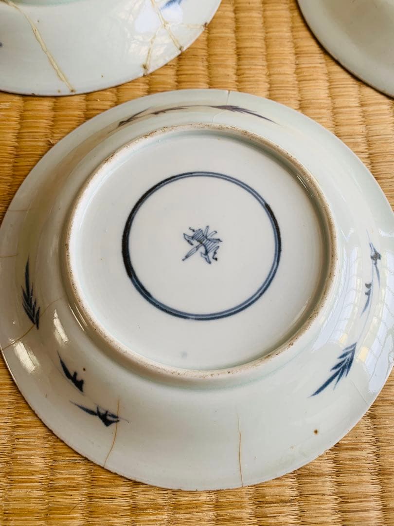 中国清時代早期染付お(青花)皿3点