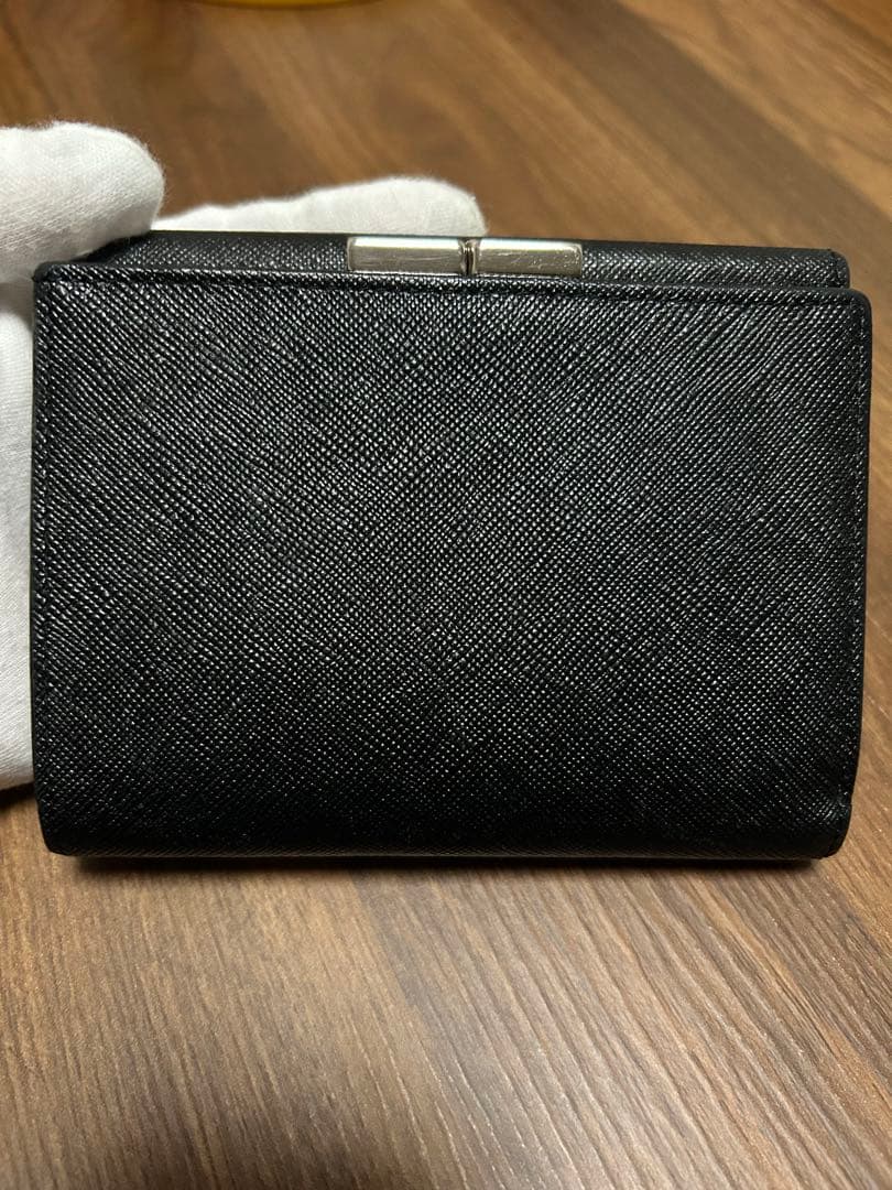 BURBERRY がま口 2つ折り財布 ノバチェック レザー ブラック