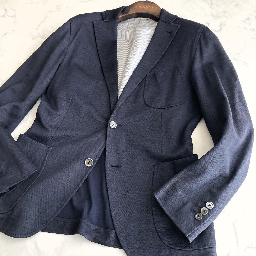 最小４２【美品】ドレステリア ネイビーリネンニットジャケット 春夏