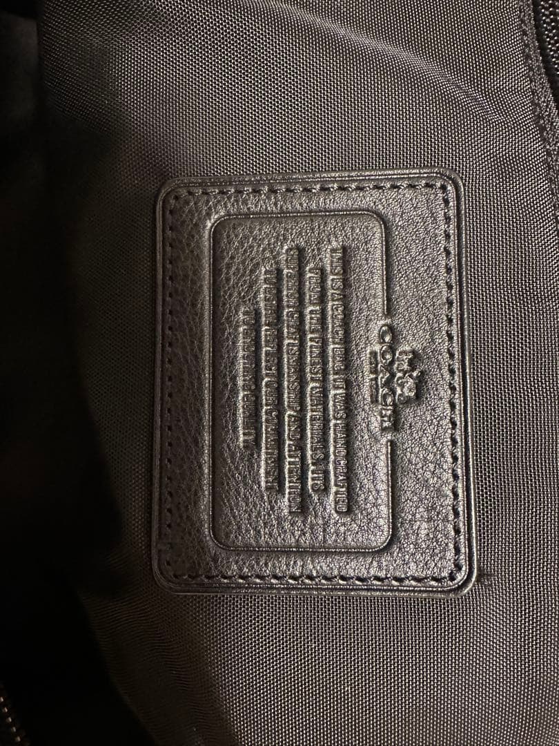 coach ブラックレザーボストンバッグ