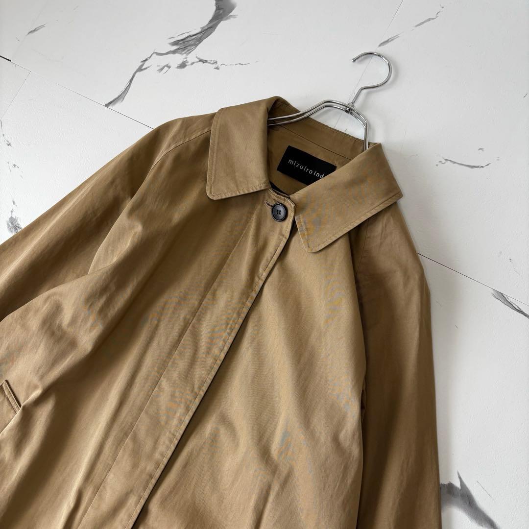 mizuiro ind ✨ステンカラーコートゆったり　比翼　春コート　Fベージュ