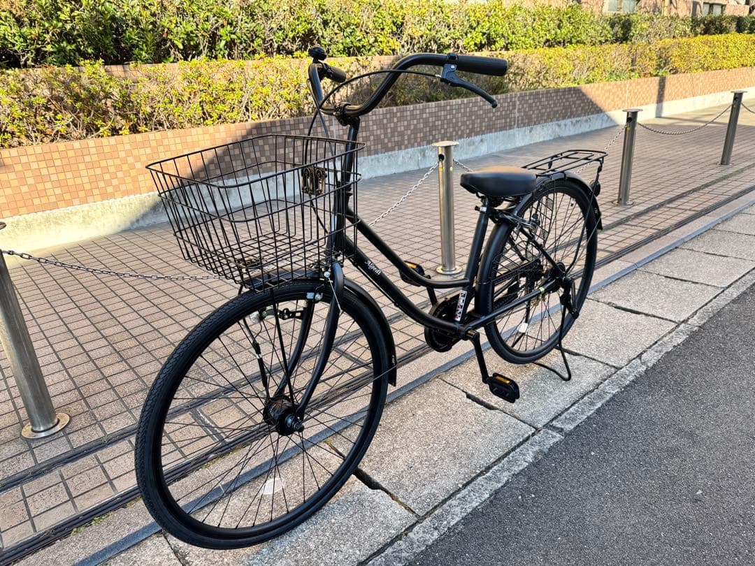 よし⭐︎シティサイクル ブラック 前カゴ付き