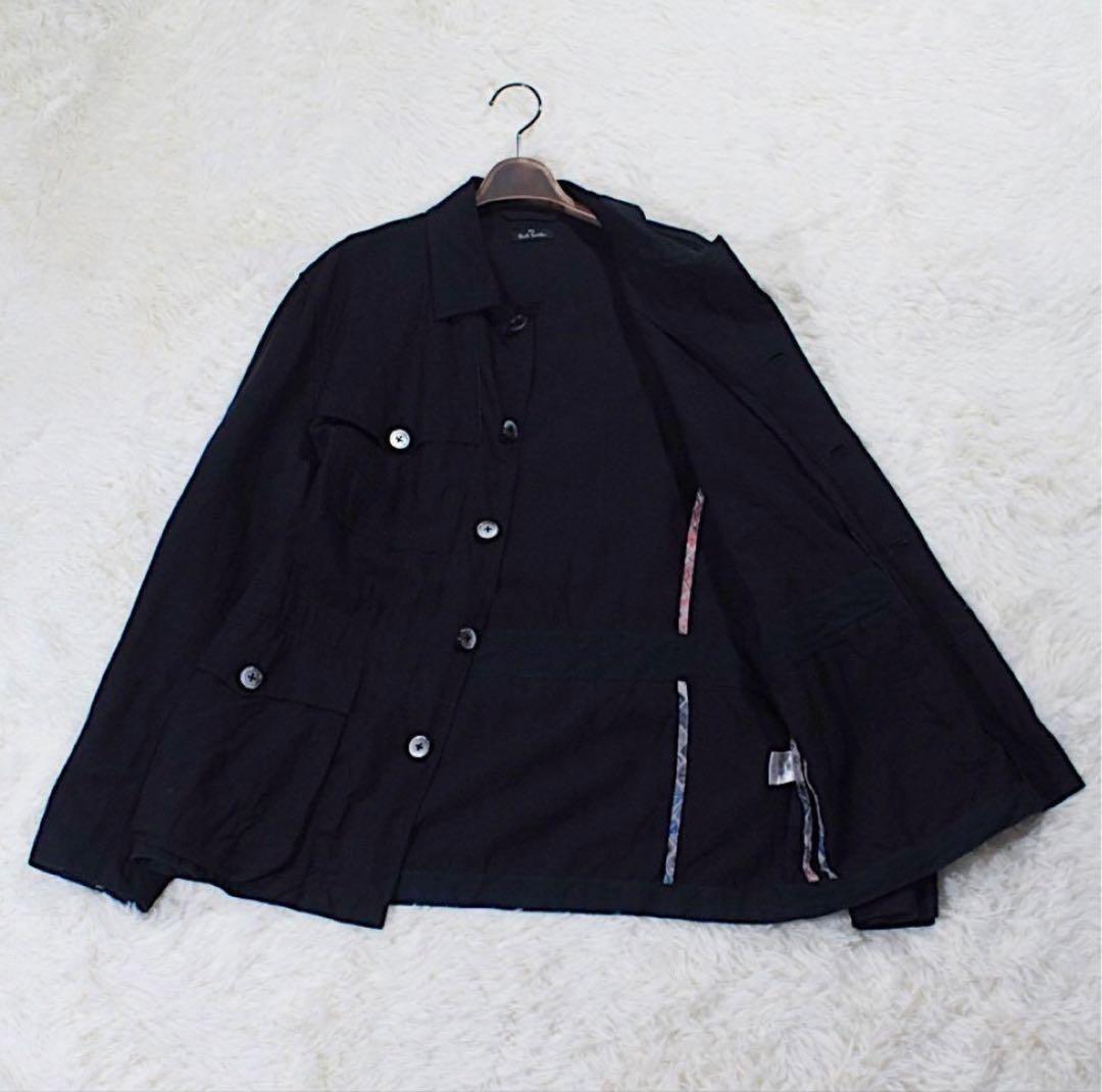 リネン100%《PS Paul Smith》カバーオール(3L)黒 美品 ワイド