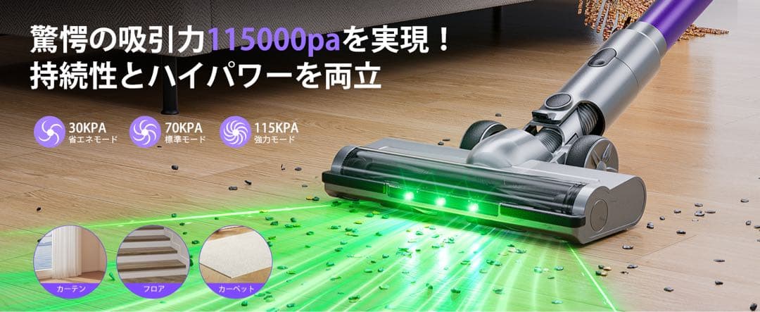 掃除機 コードレス⭕️2026年新登場⭕️業界トップレベルの115KPa超強力吸引