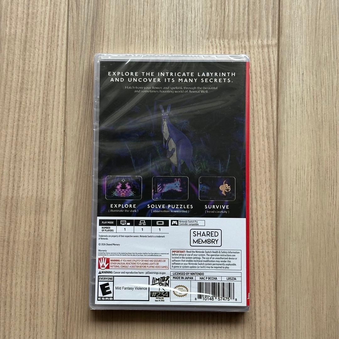 Switch 北米版 新品 Animal Well Limited Run