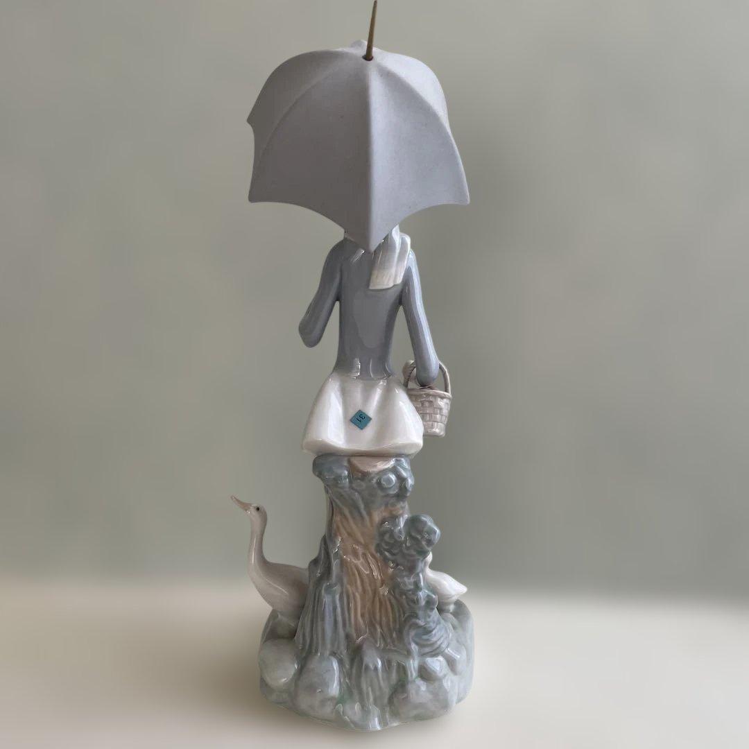 リヤドロ　LLADRO 傘を持つ少女とガチョウ