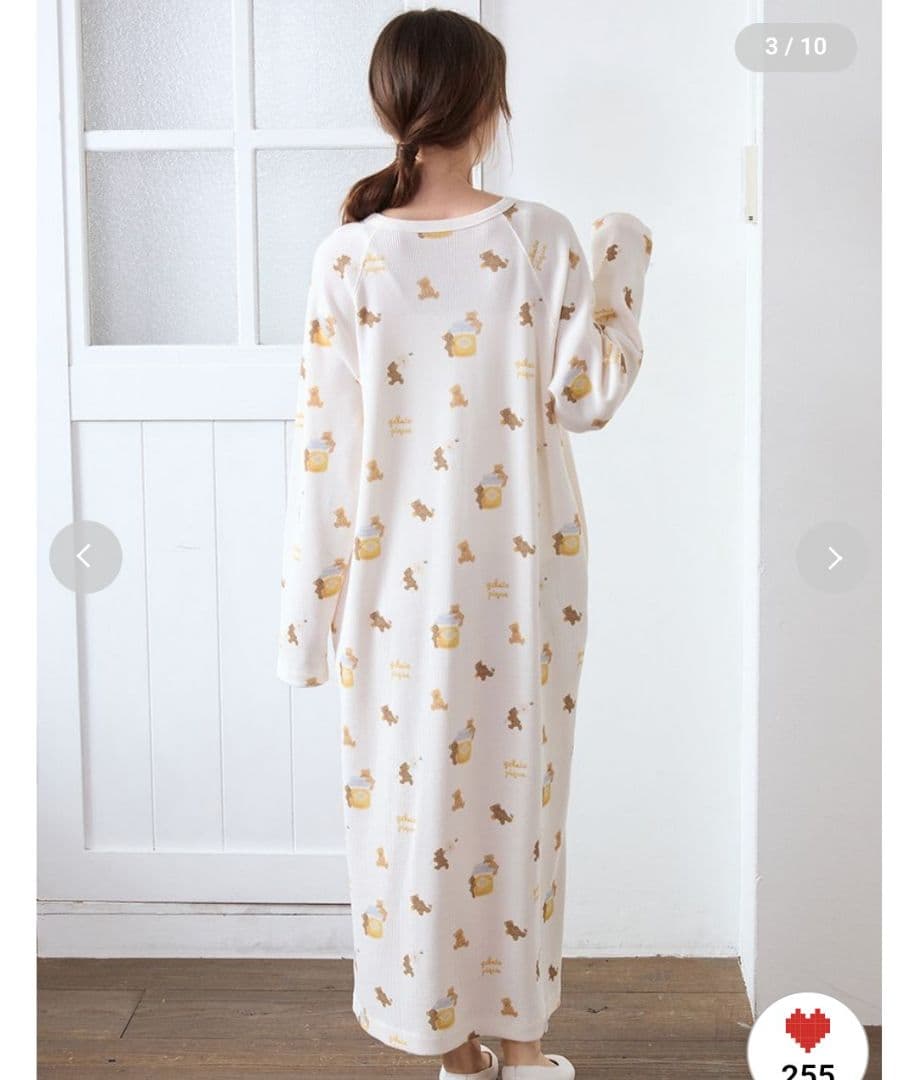 新品 gelato pique はちみつベア柄ワンピース ロング丈 タグ付き