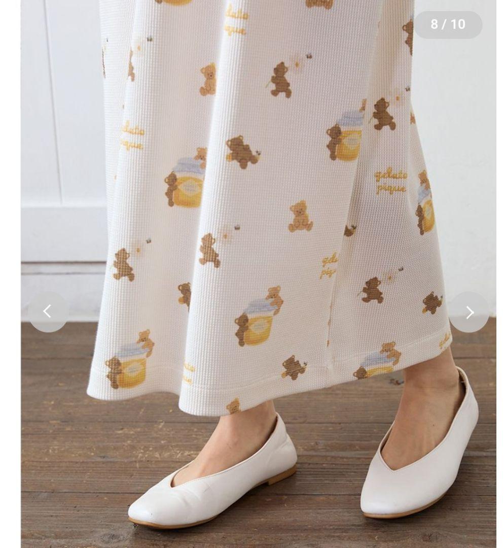 新品 gelato pique はちみつベア柄ワンピース ロング丈 タグ付き