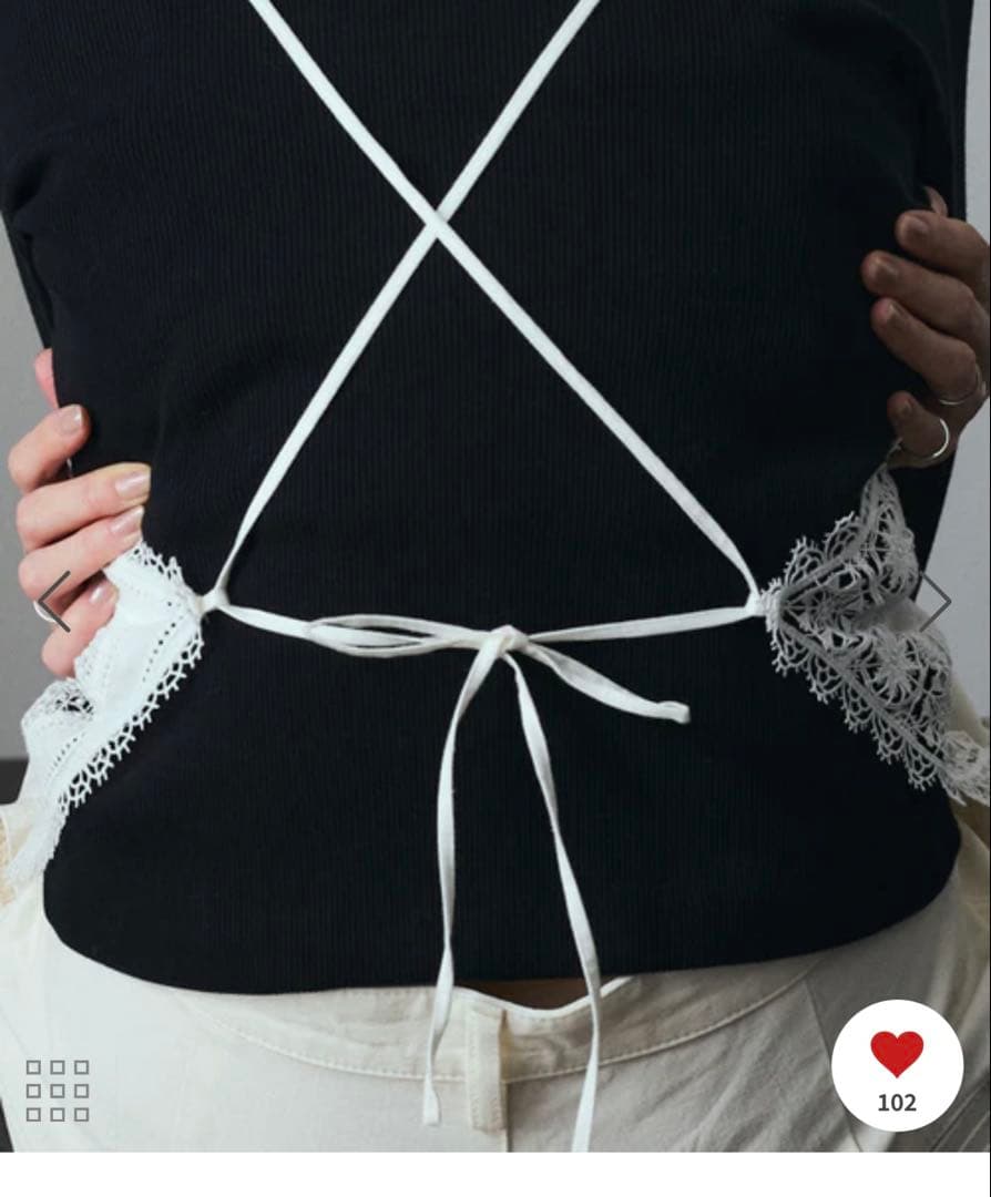 ♥︎即完売♥︎新品未使用SALON adam et ropeレースキャミ　カーキ♥︎