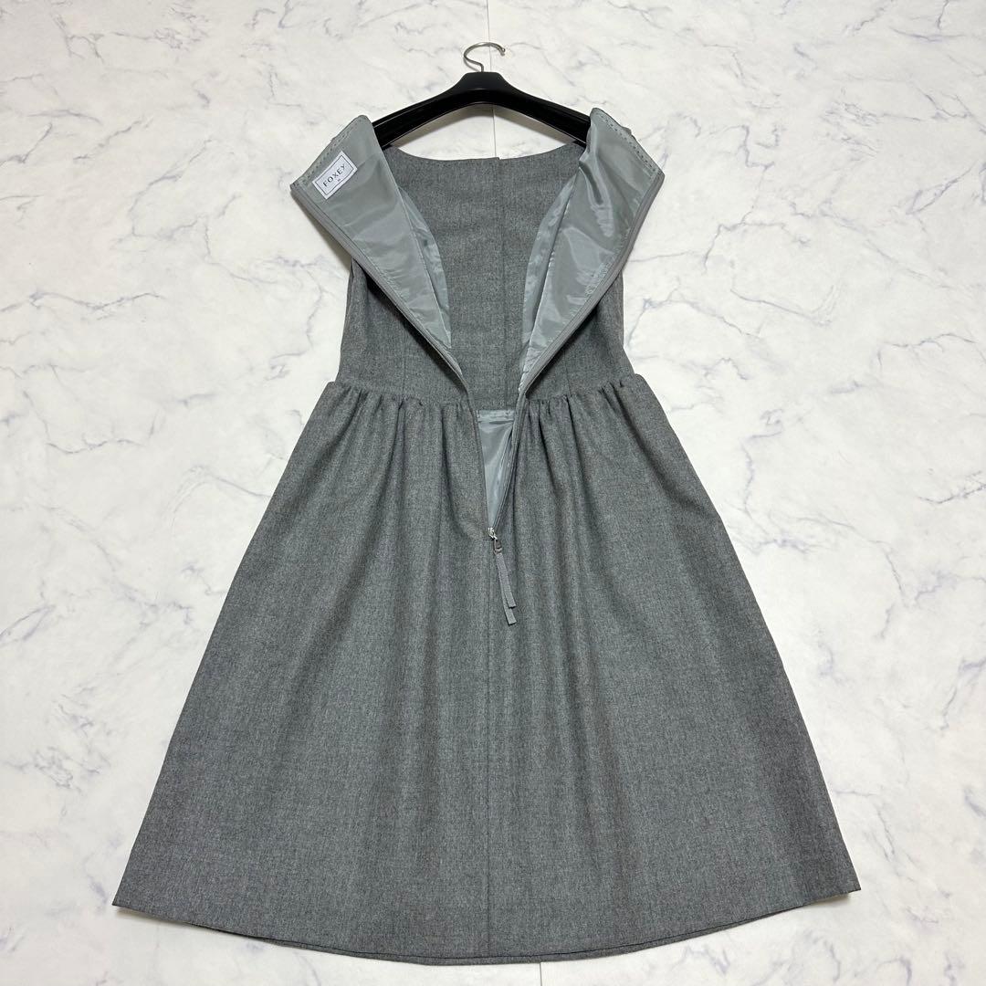 FOXEY ウール ギャザーワンピース Aライン 美品 38
