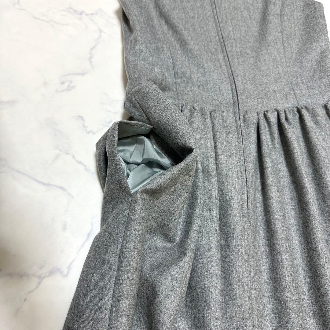 FOXEY ウール ギャザーワンピース Aライン 美品 38