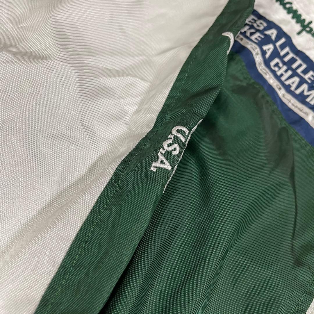 Champion ナイロン セットアップ 刺繍ロゴ 90s レアカラー L 上下