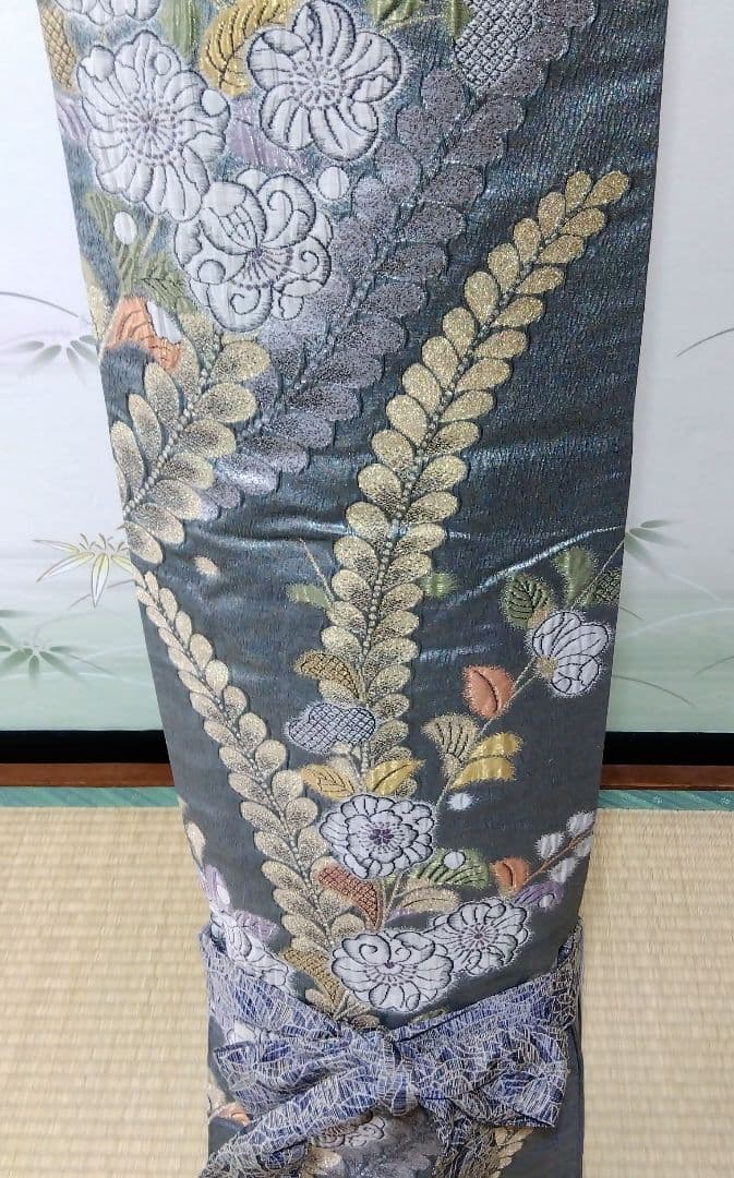 【高級辻が花中古品帯リメイク】和楽器　琴　油単　ゆたん
