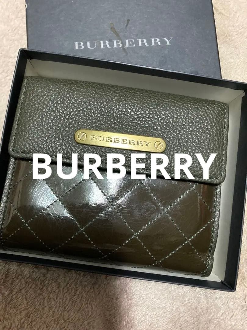 ★新品★BURBERRY 二つ折り財布 オリーブグリーン