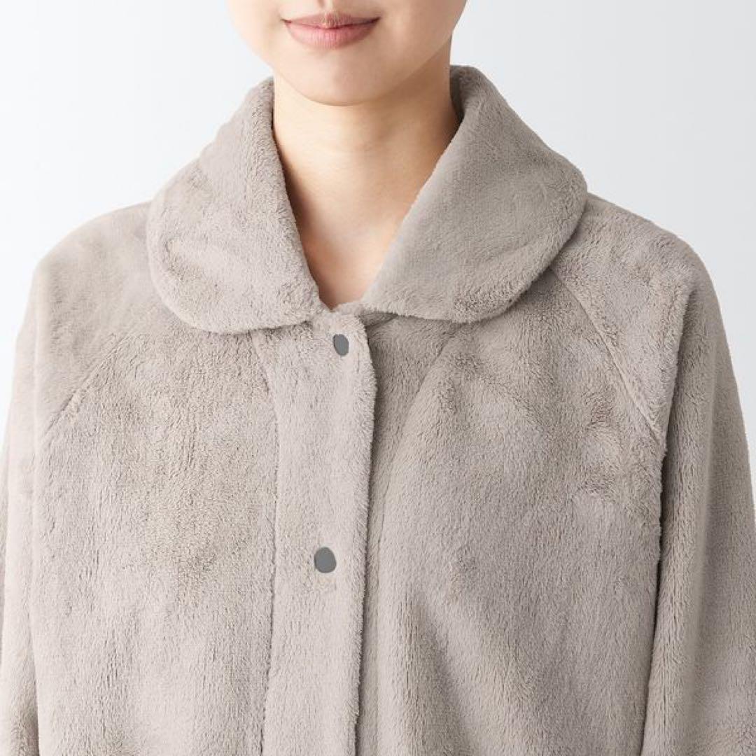 無印良品 婦人 静電気が起きにくい　着る毛布パジャマ 婦人 Ｍ ベージュ グレー