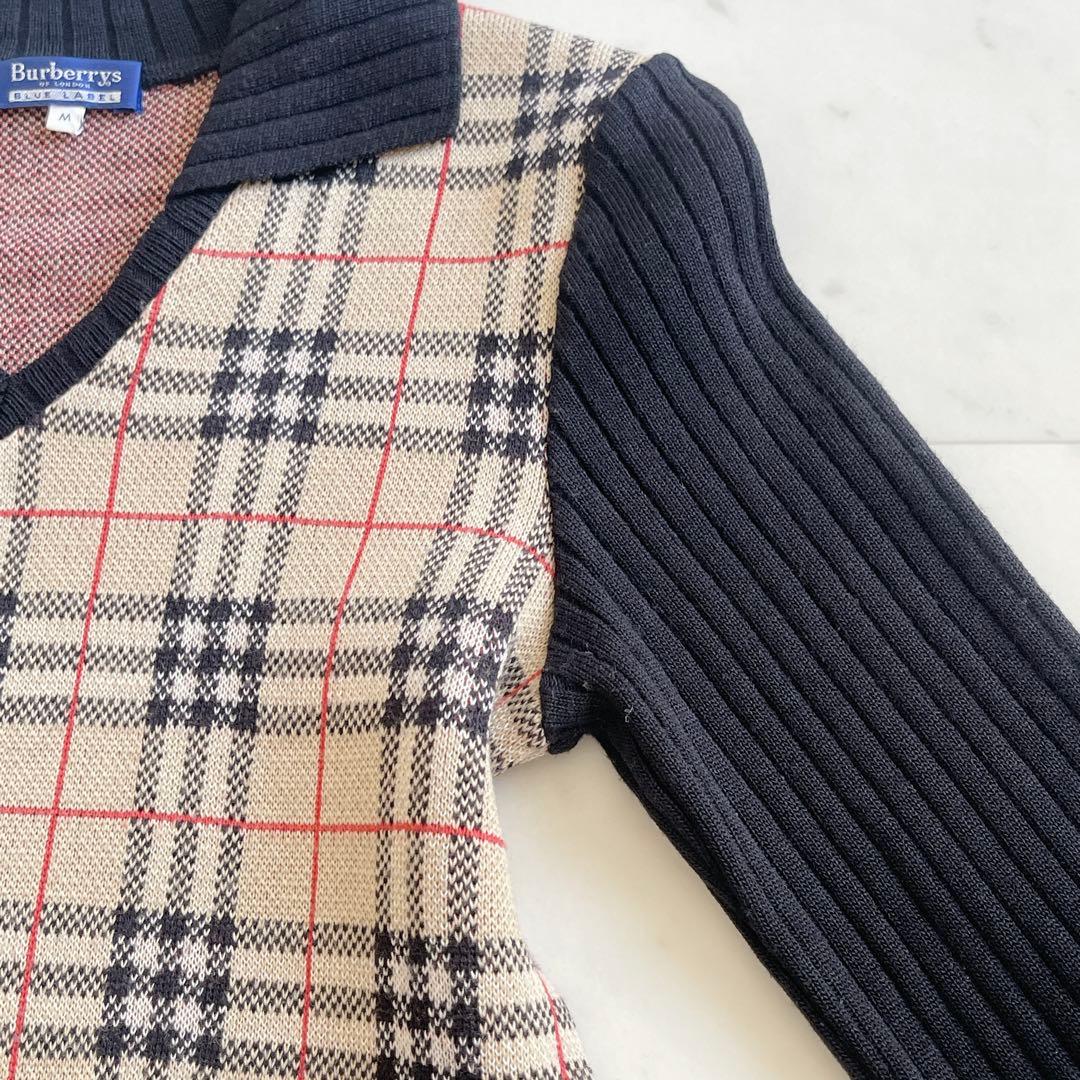 BURBERRY BLUE LABEL 切り替えニットスキッパーワンピース