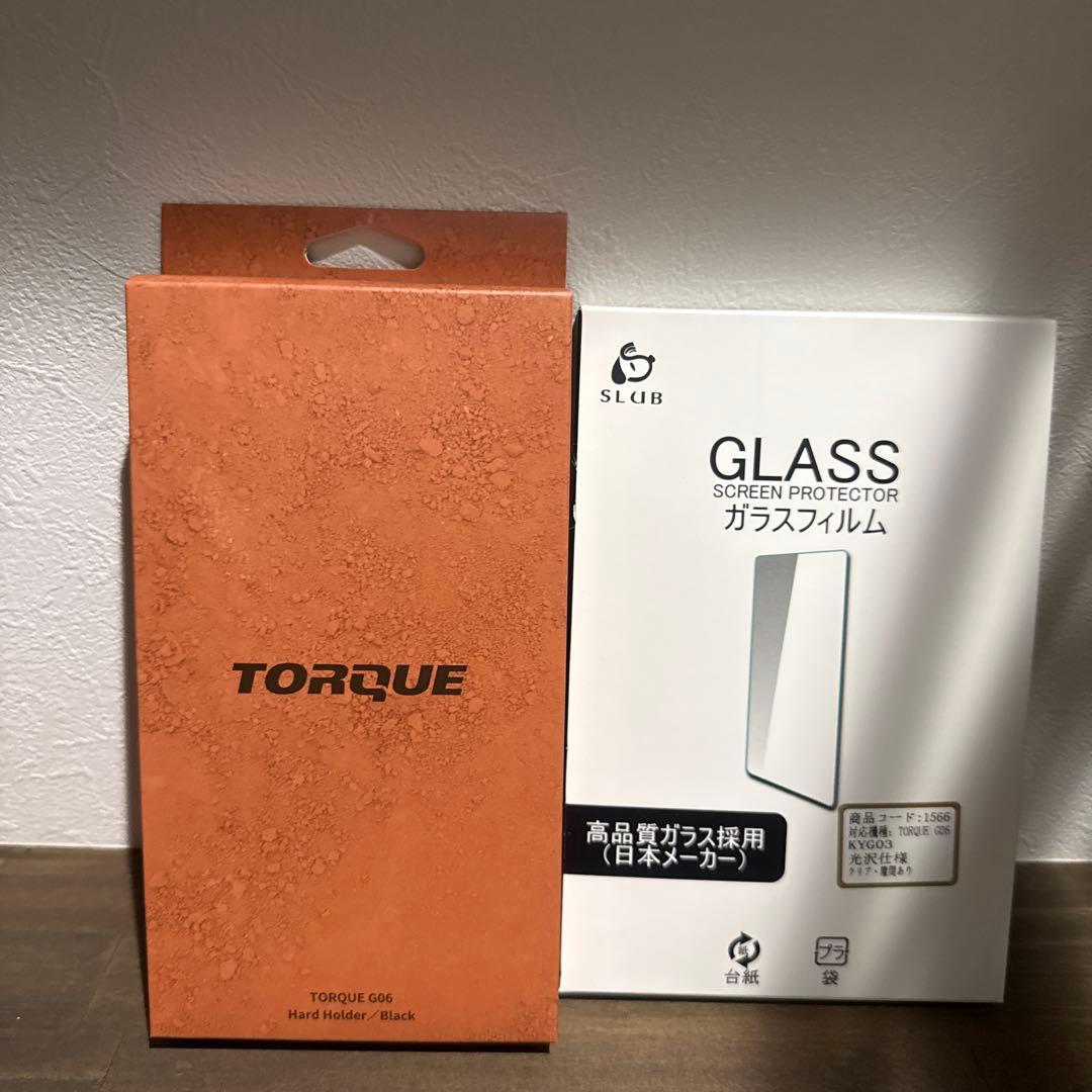 TORQUE G06ハードホルダー、ガラスフィルム